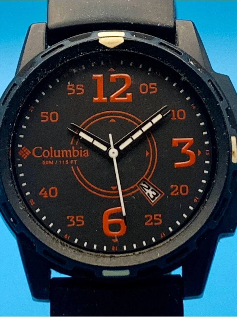COLUMBIA CA800 Men’s Military Field Wristwatch St Steel Case Date Works New Batt